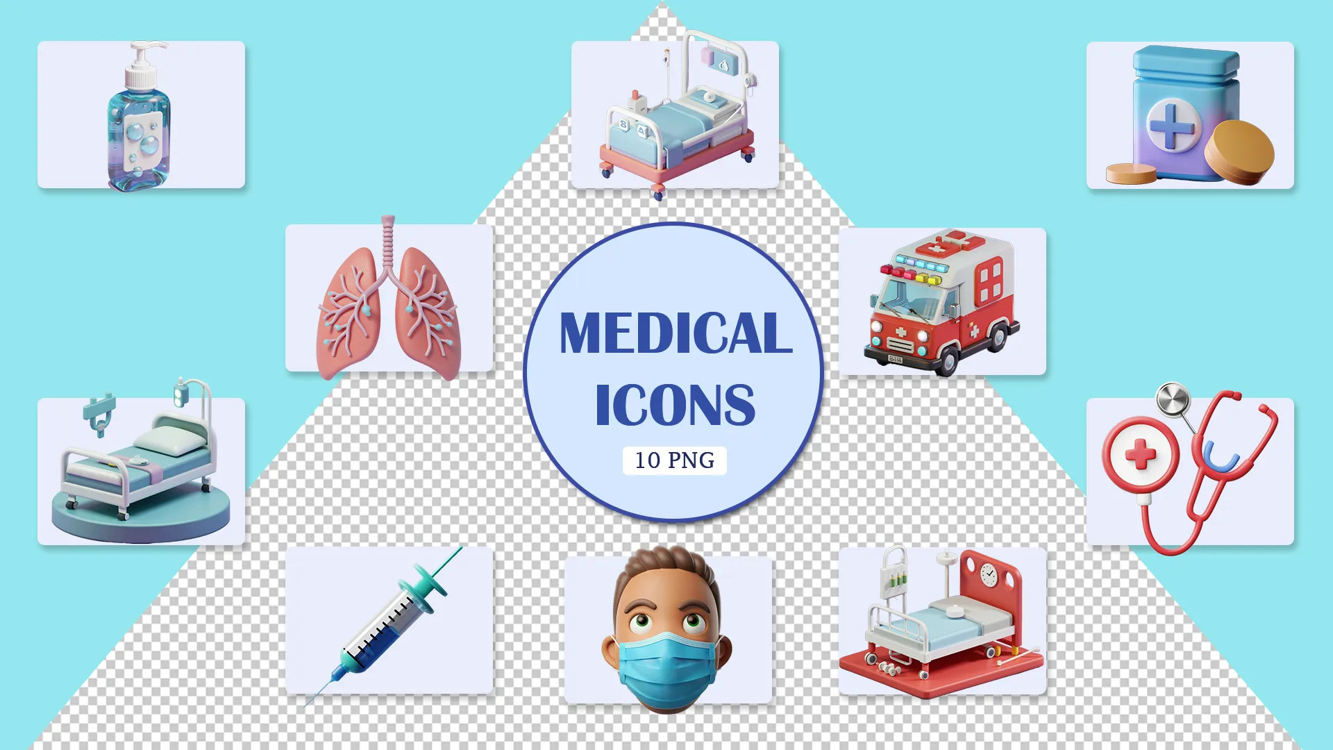 Medical and Health Services 3D Icons Pack image